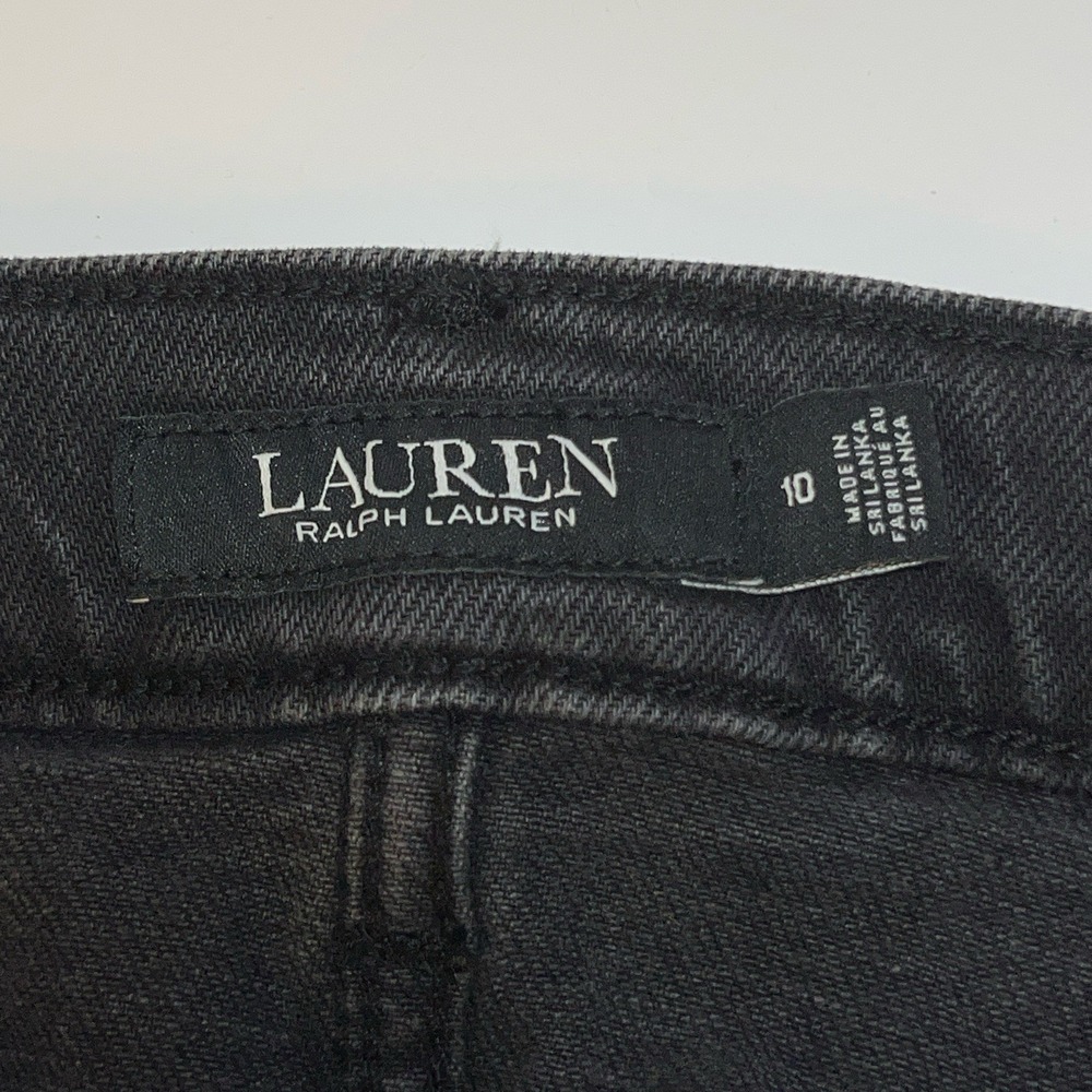 Lauren Ralph Lauren Black Label Women High Rise Straight Leg Jeans Black Size:10 - Picture 8 of 13